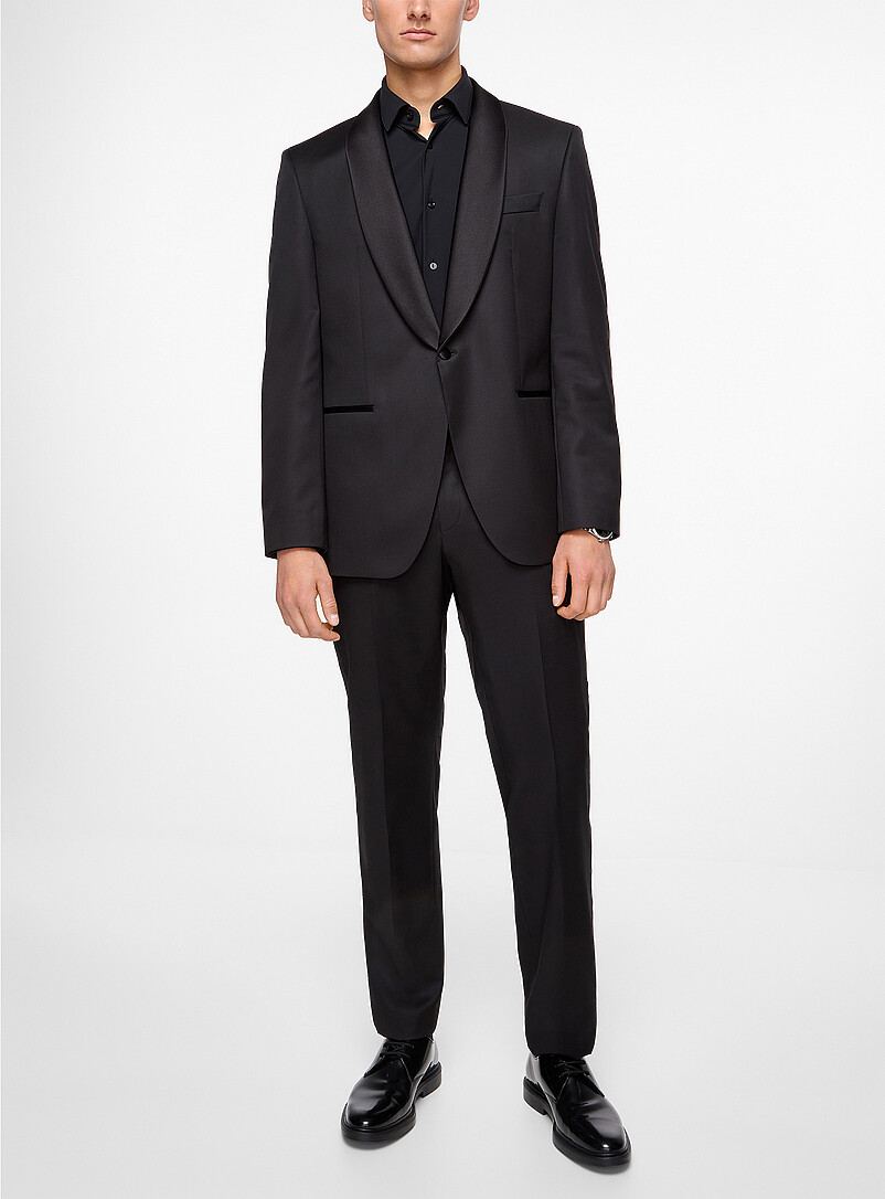 Satiny shawl collar tuxedo jacket product image 2
