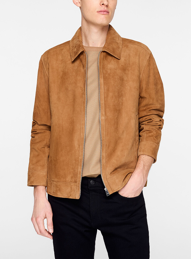 Suede Zip-Up Jacket