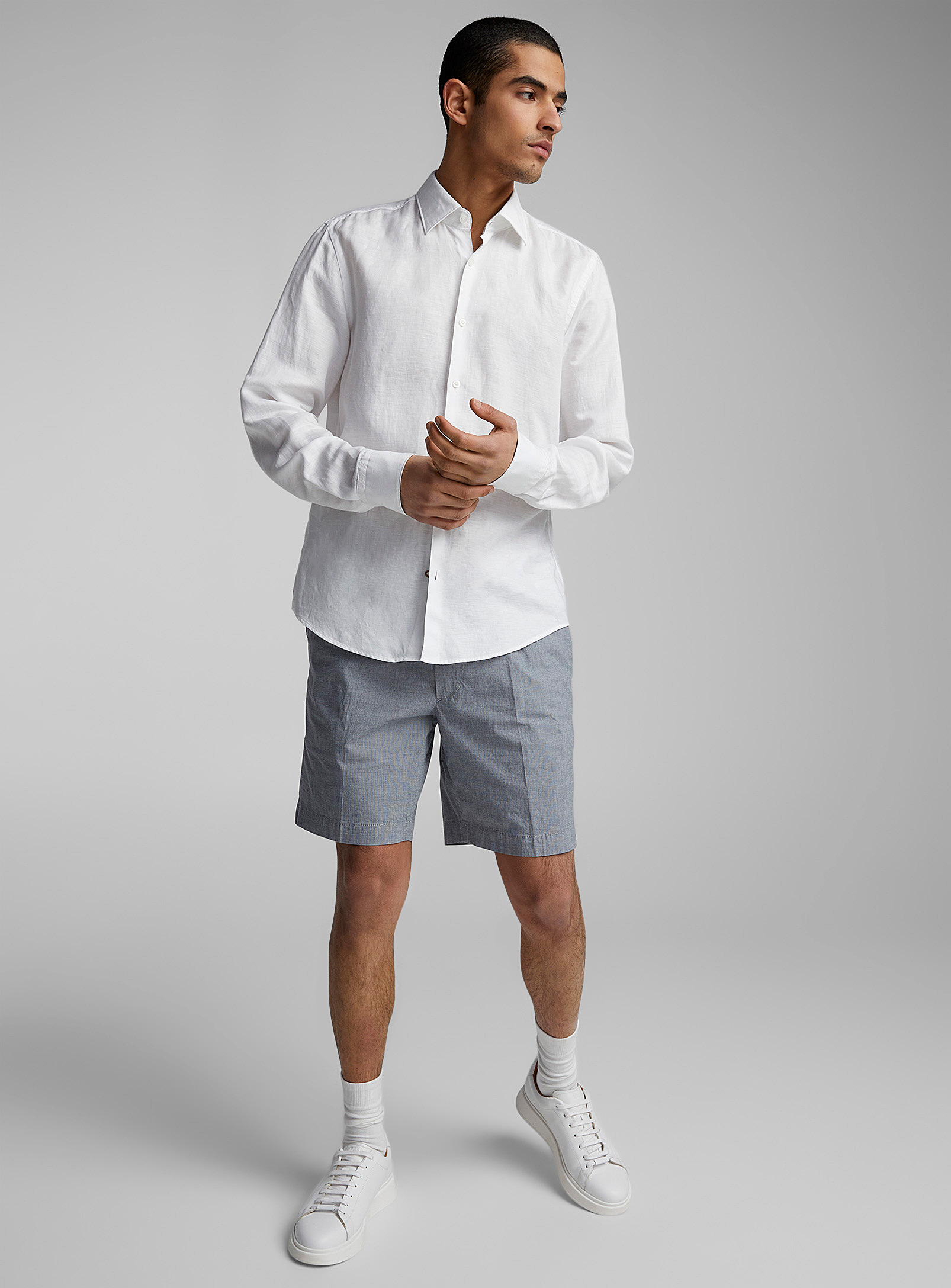 BOSS - Men's End-on-end cotton shorts