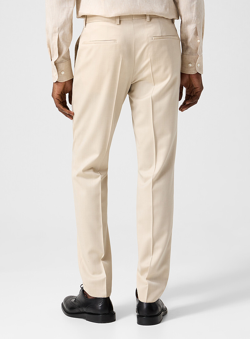 Pure virgin wool fitted ivory-coloured pant product image 3