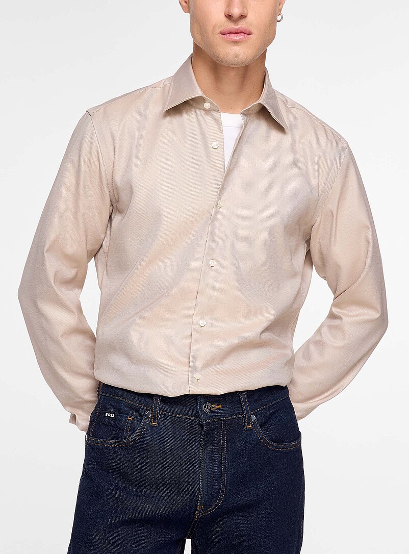 Ecru twill shirt product image (primary)