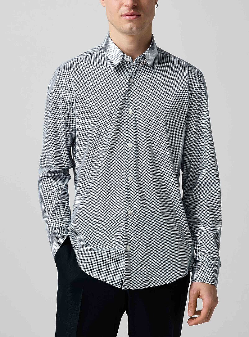 Mini-Pattern Stretch Shirt