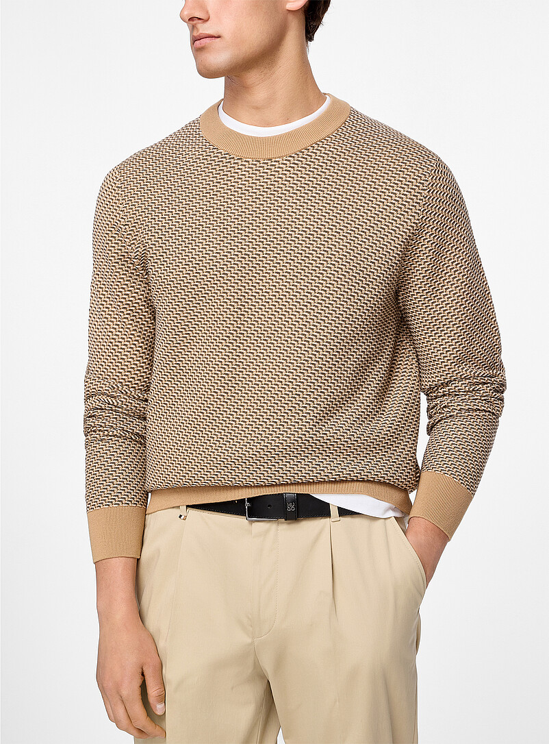 Contrasting trim overlaid effect sweater product image (primary)