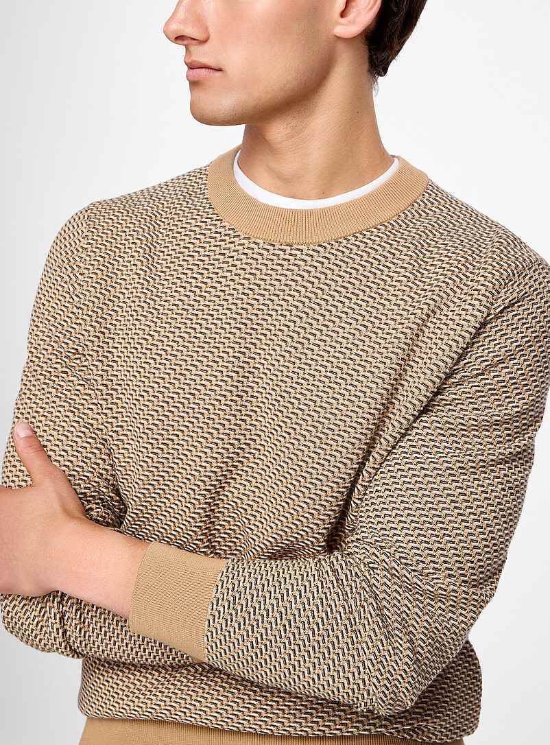 Contrasting trim overlaid effect sweater product image 2