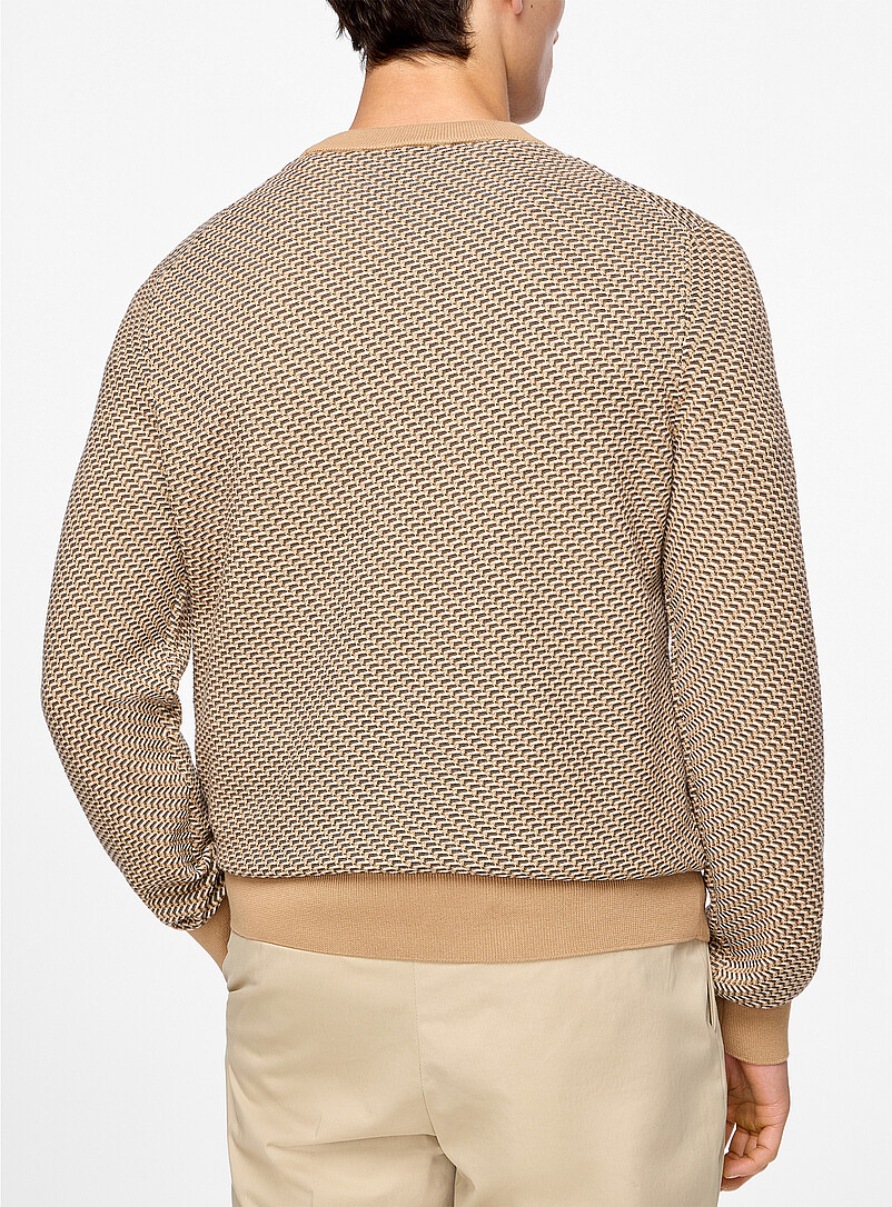 Contrasting trim overlaid effect sweater product image 3
