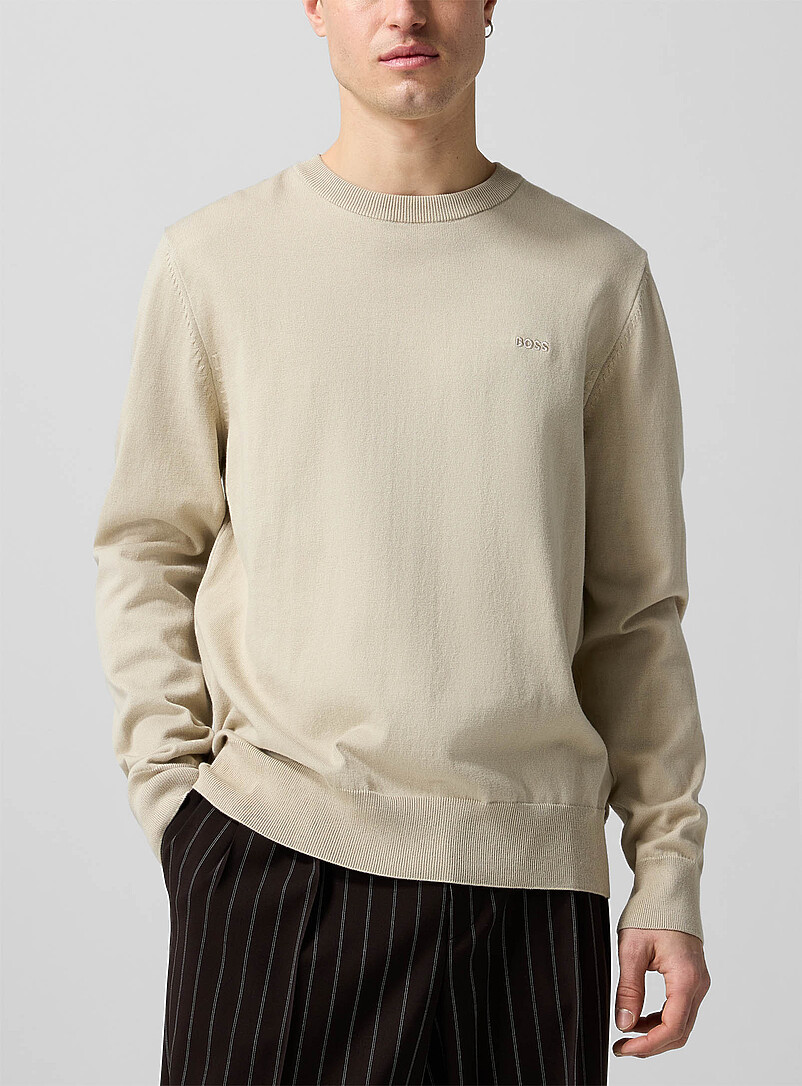 Embroidered signature pure cotton sweater product image (primary)