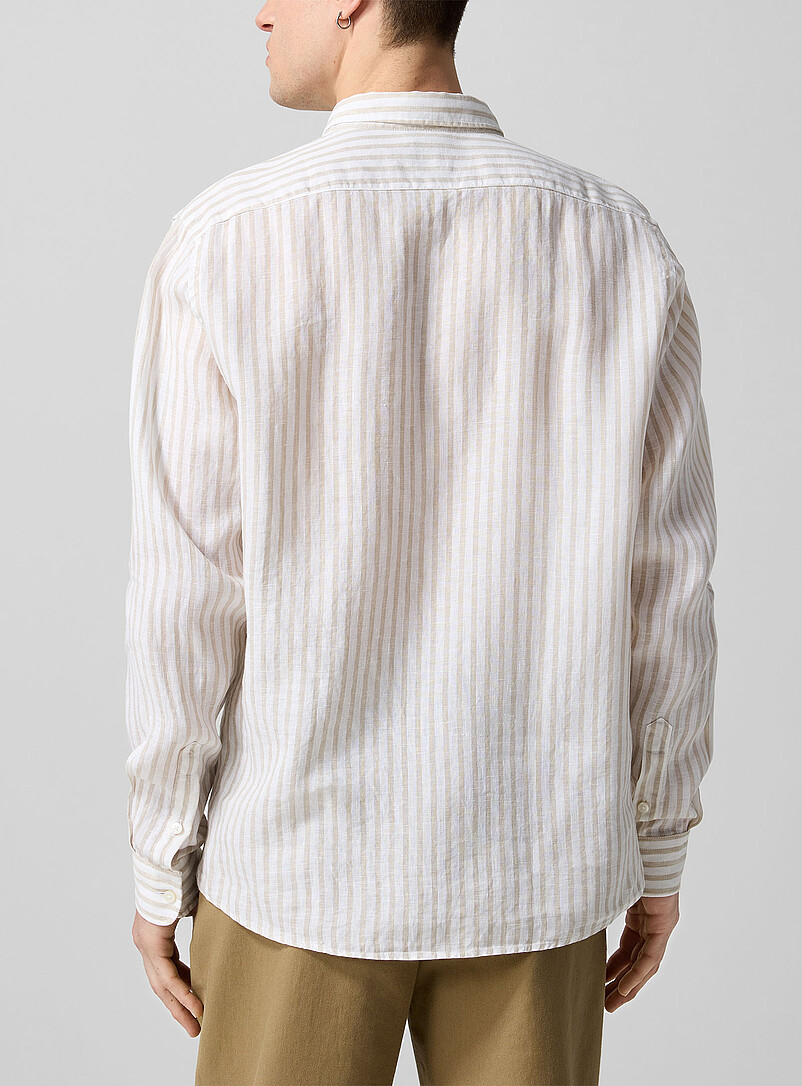 Vertical stripes pure linen shirt product image 2