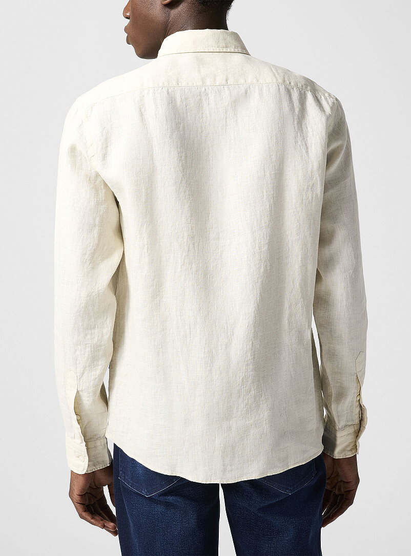 Embroidered monogram pure linen shirt product image 3