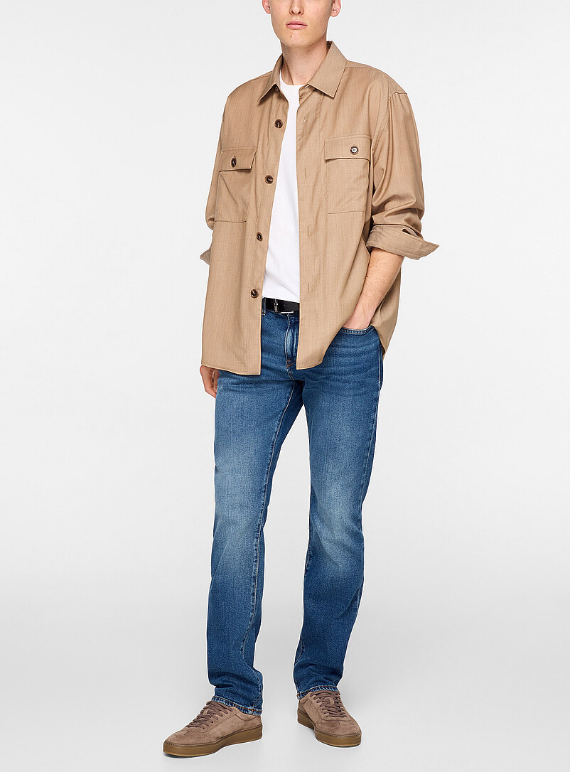 100% virgin wool overshirt product image (primary)