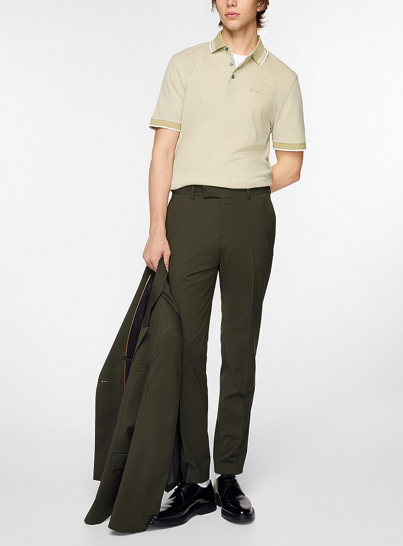 Striped trim piqué oxford polo shirt product image 2