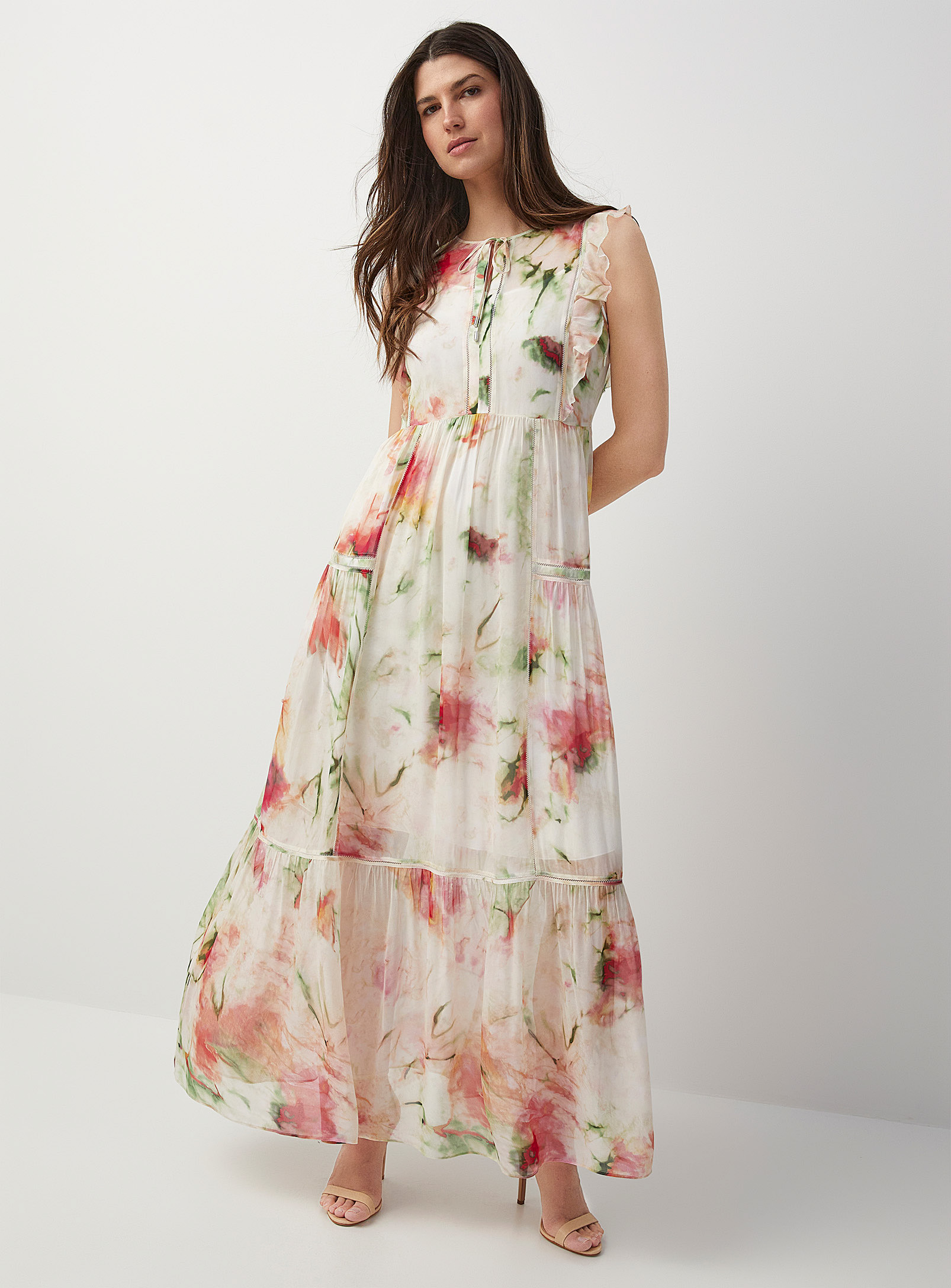 BOSS - Women's Dacrina floral mirage tiered maxi dress