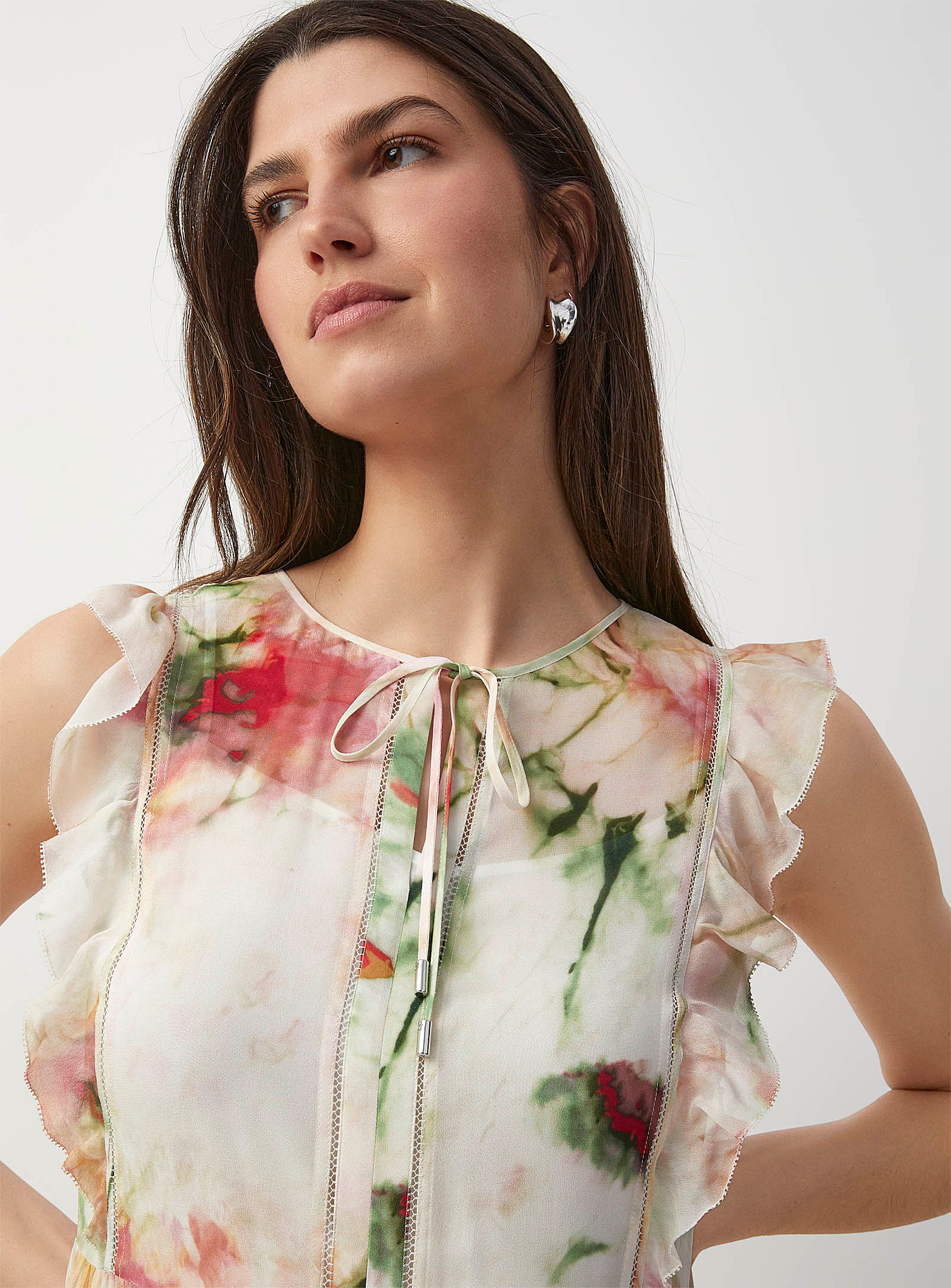 BOSS - La robe maxi étagée mirage floral Dacrina