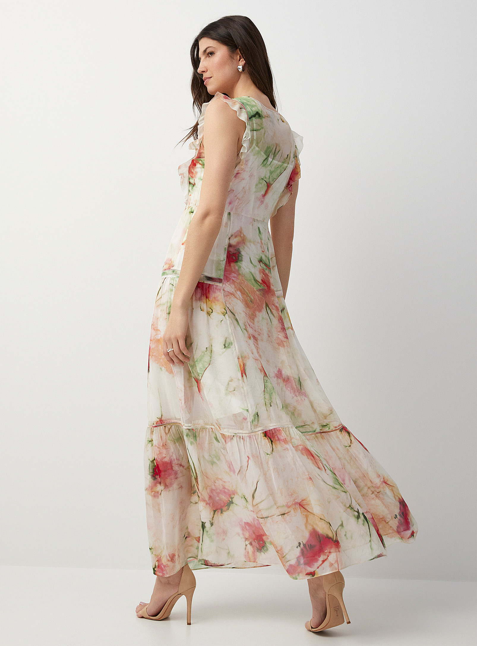 BOSS - La robe maxi étagée mirage floral Dacrina