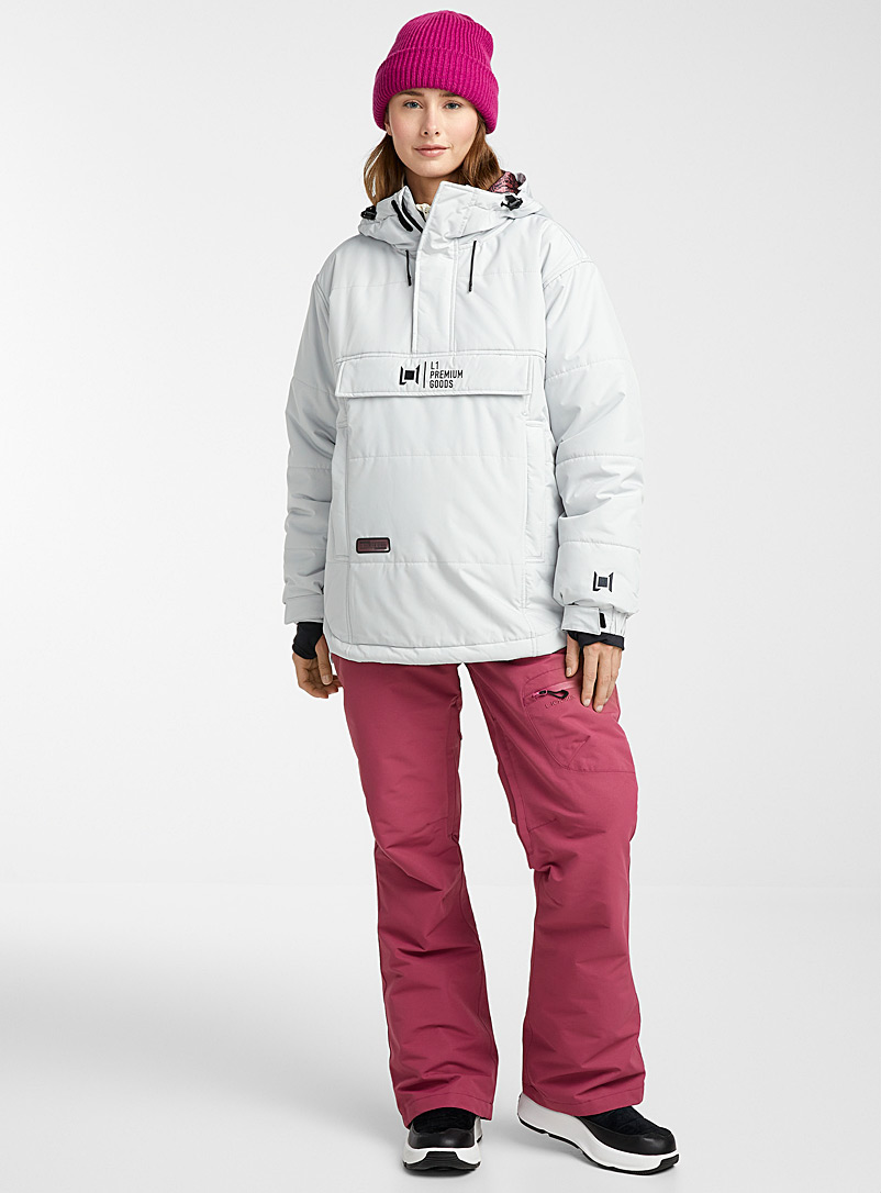 L1 PREMIUM GOODS Ivory White Snowblind insulated anorak Relaxed fit for women
