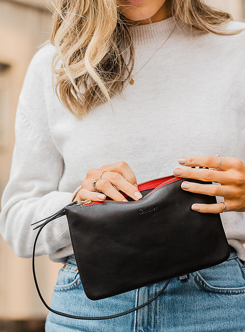 Gonthier Atelier: Le petit sac bandouli&egrave;re en cuir Callas Noir