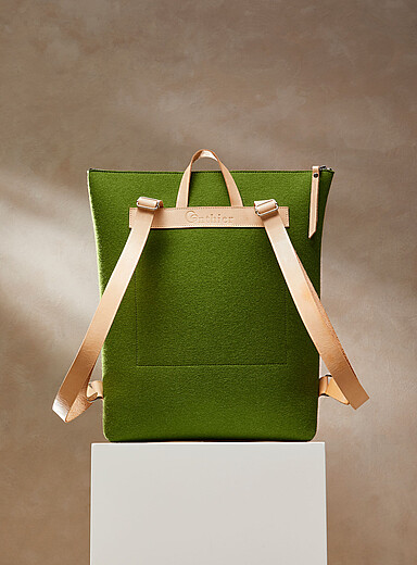 Le sac &agrave; dos feutre de laine et cuir Auguste