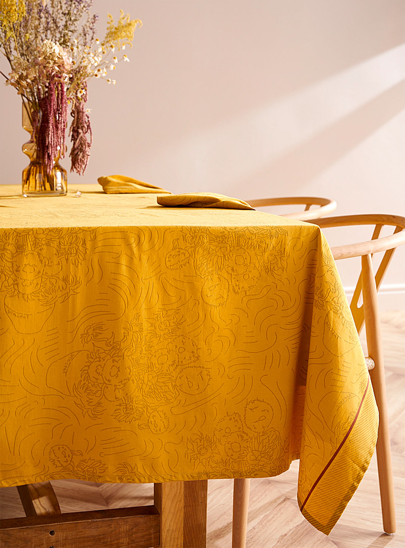 Simons Maison Dark Yellow Sunflowers tablecloth