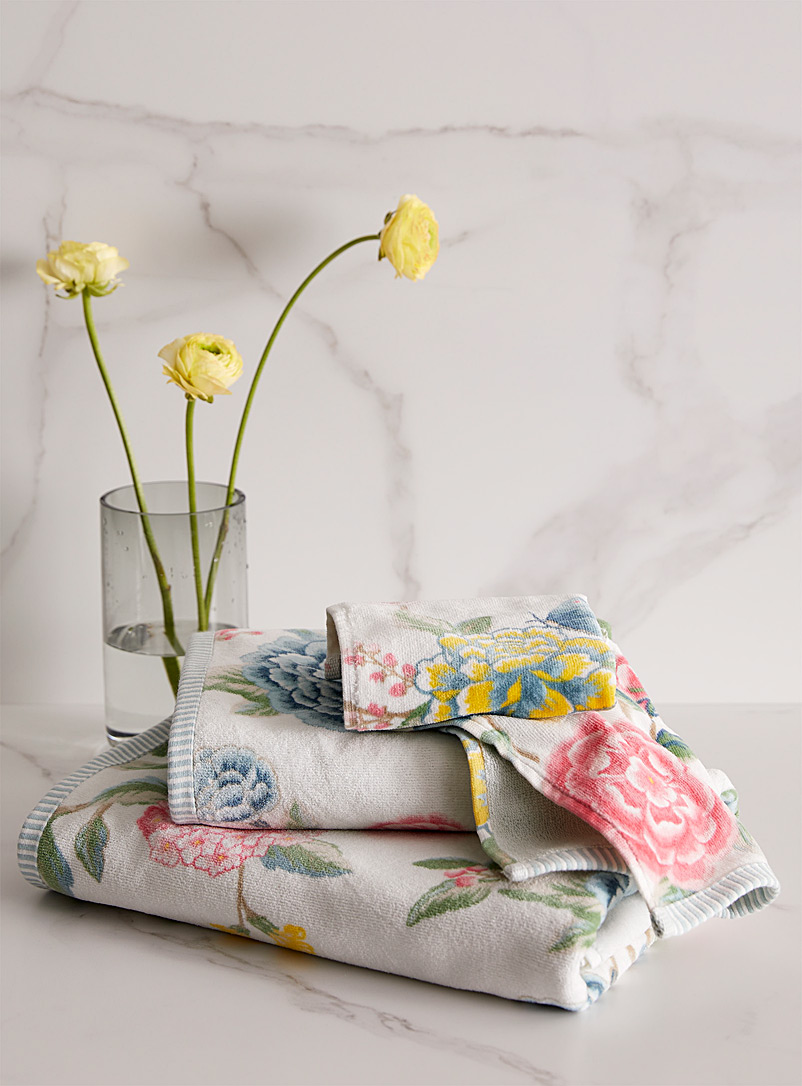Beddinghouse: Les serviettes pur coton florales Blanc