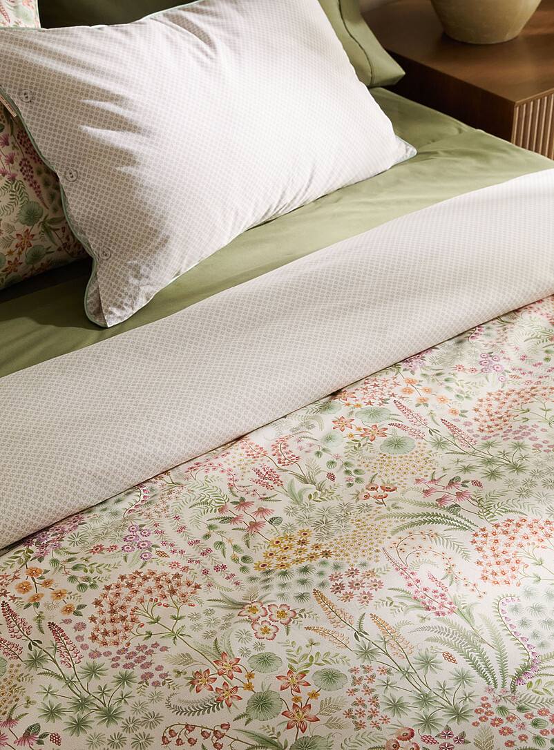 Simons Maison Patterned White Lodi flower garden duvet cover set