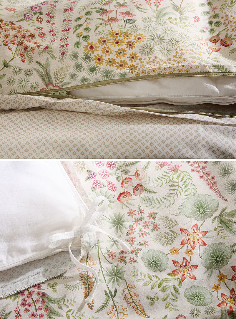 Simons Maison Patterned White Lodi flower garden duvet cover set