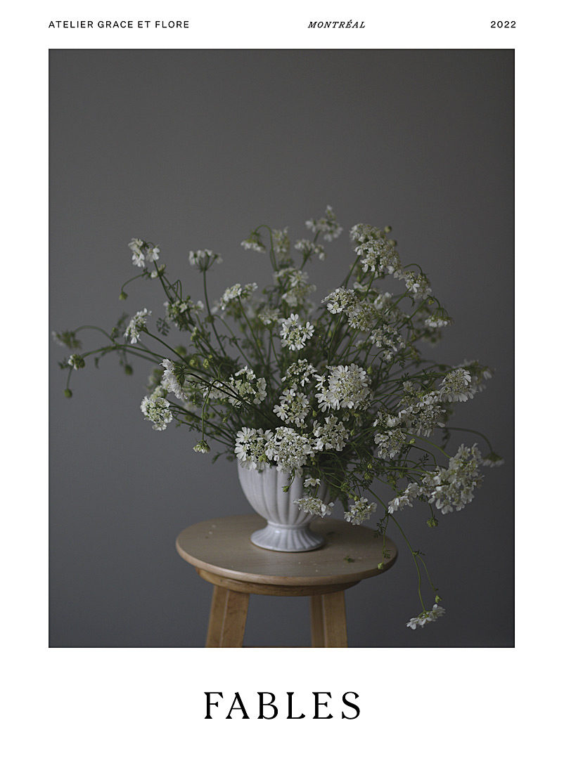 Grace et Flore Assorted White flower sheaf photo print 18" x 24"