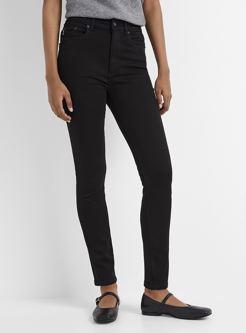 DL1961: Le jean noir Farrow <b>Coupe : jambe ajust&eacute;e, taille r&eacute;guli&egrave;re</b> Noir pour femme