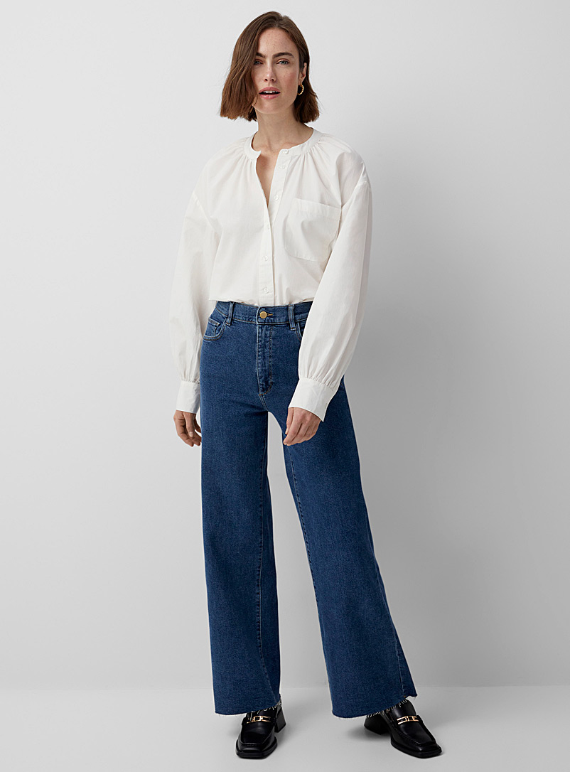 DL1961: Le jean large Hepburn indigo moyen Bleu foncé pour femme