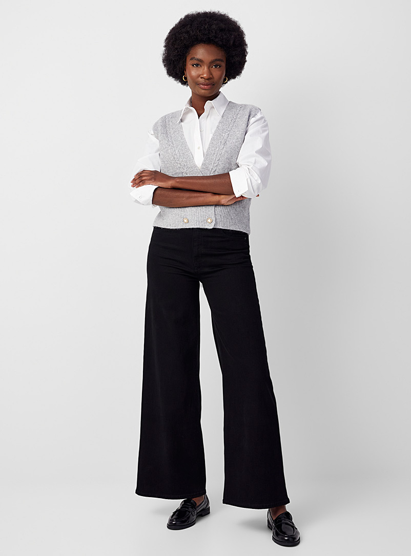 DL1961: Le jean large Hepburn noir Noir pour femme