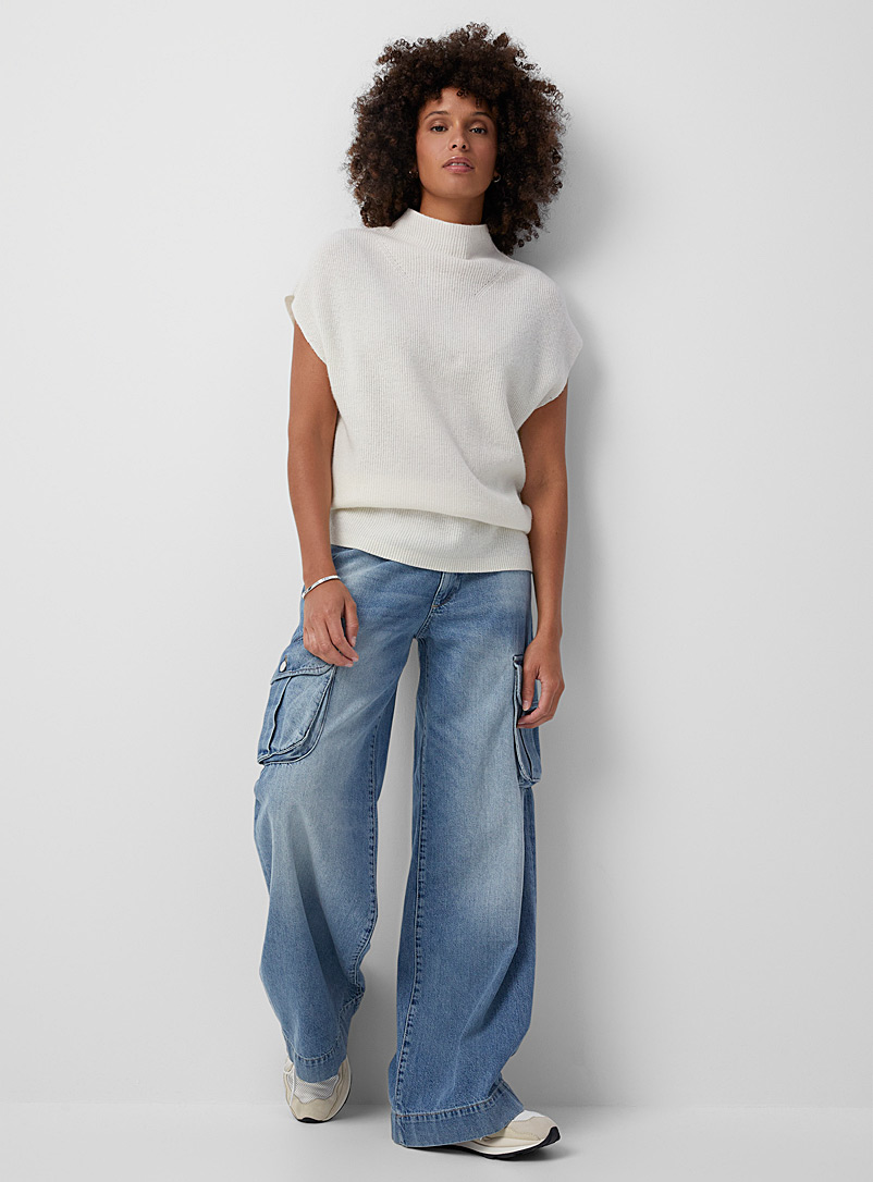 DL1961: Le jean large Zoie poches cargo Bleu pour femme