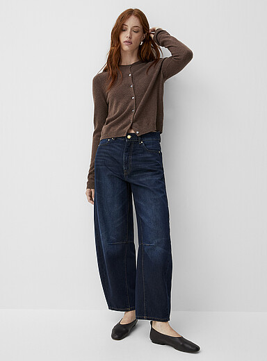 Dark indigo Miro jean <b>Fit: Barrel leg, high rise</b>