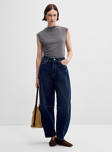 DL1961: Le jean indigo fonc&eacute; Miro <b>Coupe : jambe ballon, taille mi-haute</b> Bleu moyen - Ardoise pour femme