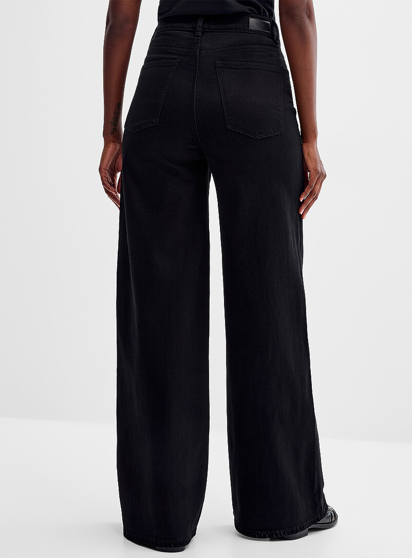 Hepburn solid black jean Fit: Wide leg, high rise product image 3