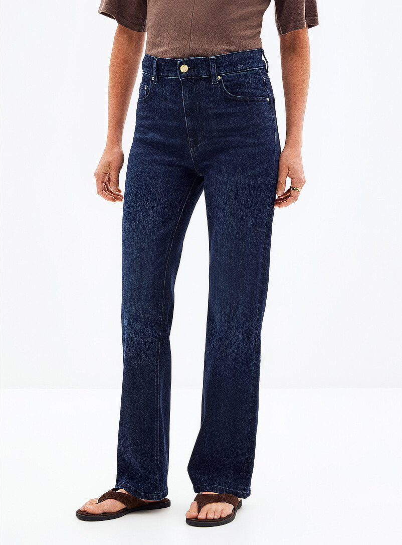 Patti dark-indigo jean Fit: Straight leg, high rise product image 2