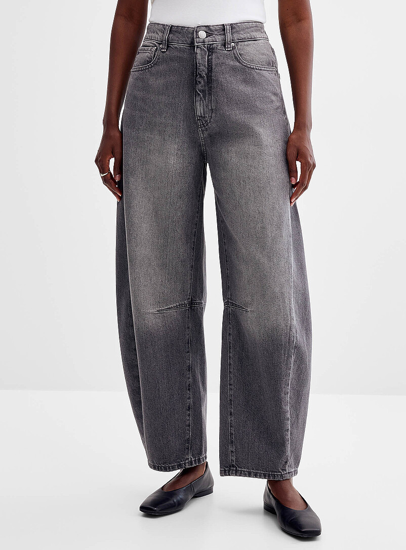 Miro medium-grey jean Fit: Barrel leg, high rise product image 2