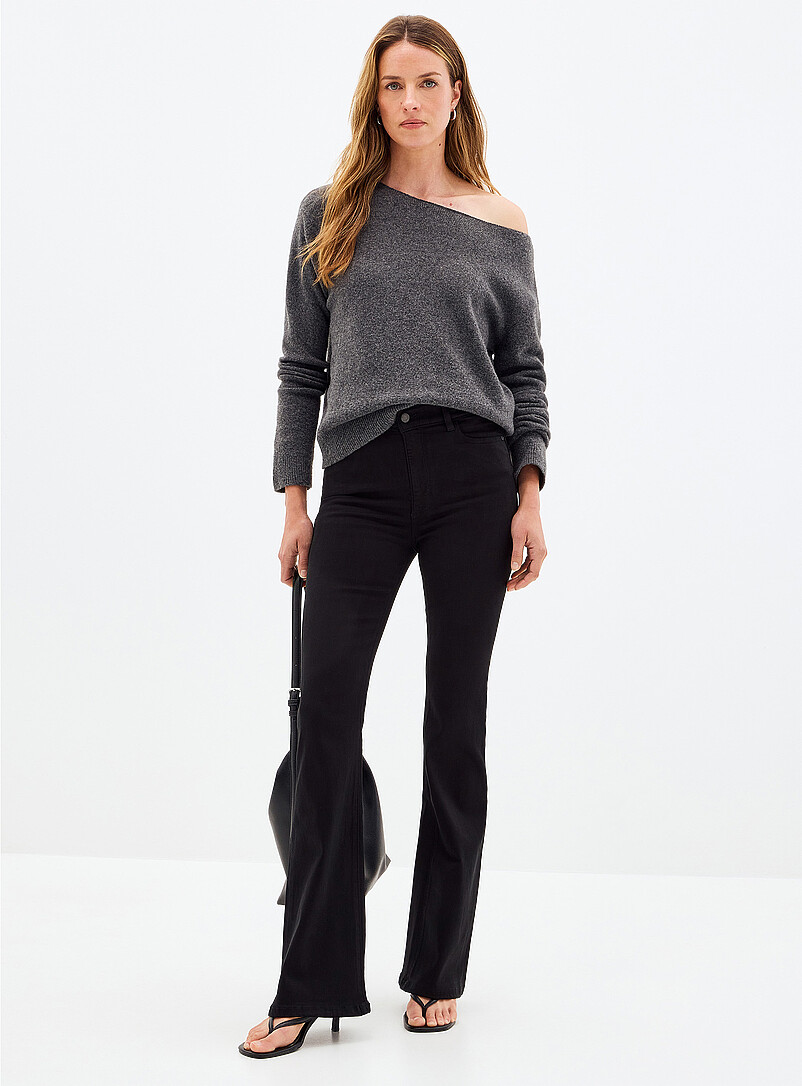 Black Bridget stretch jean Fit: Flared leg, high rise product image (primary)