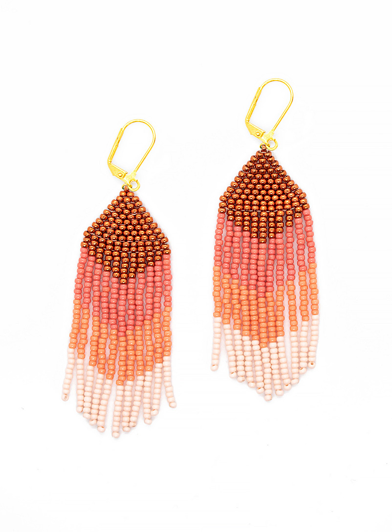 Three Sisters by Emma Coral Salmon ombré danglers