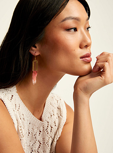 Three Sisters by Emma: Les boucles d'oreilles laiton et miniperles color&eacute;es Jaune tournesol
