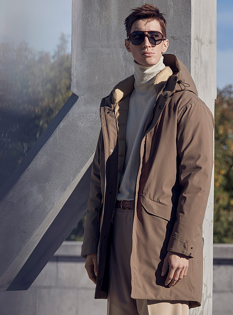 Acne Studios Cotton Face Padded Parka Coat in Beige Mens Clothing Coats Parka coats Natural for Men 