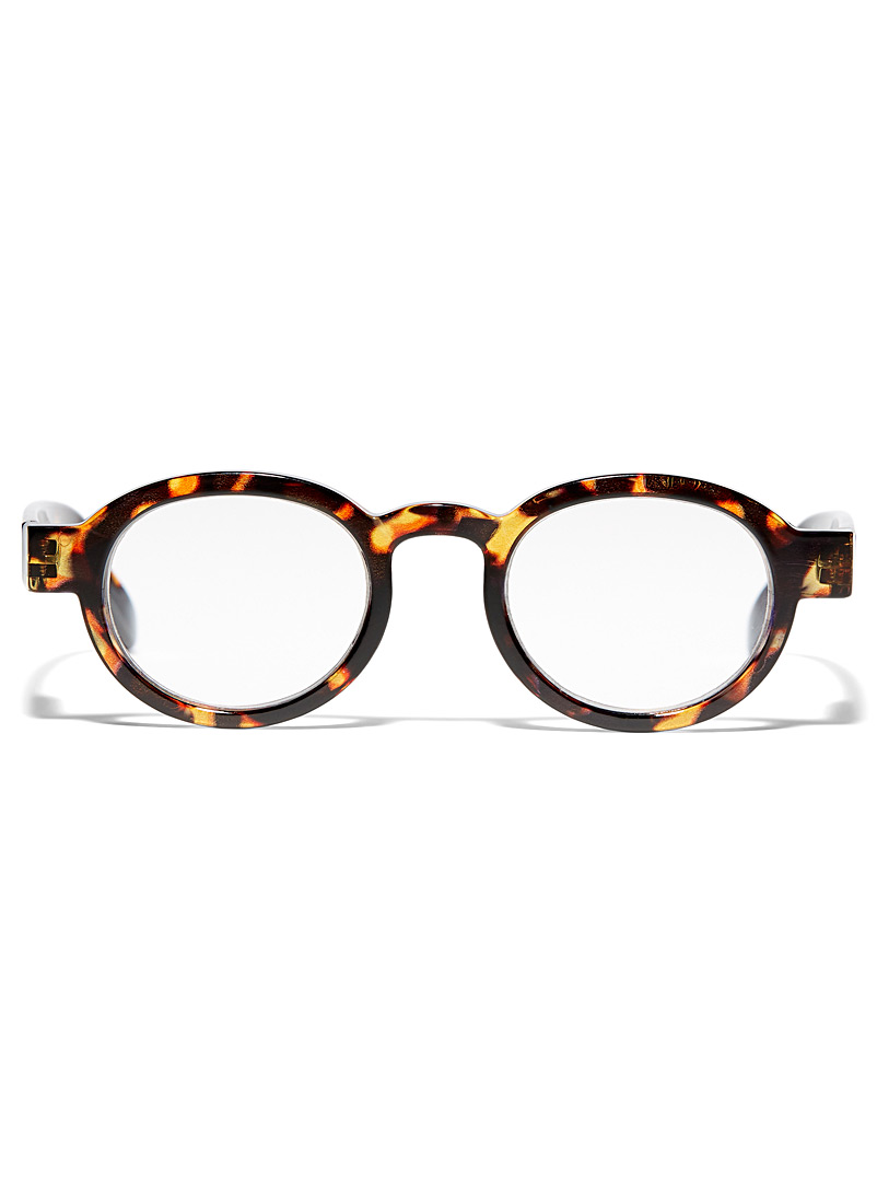 Have a Look Light Brown Circle Twist round reading glasses for women