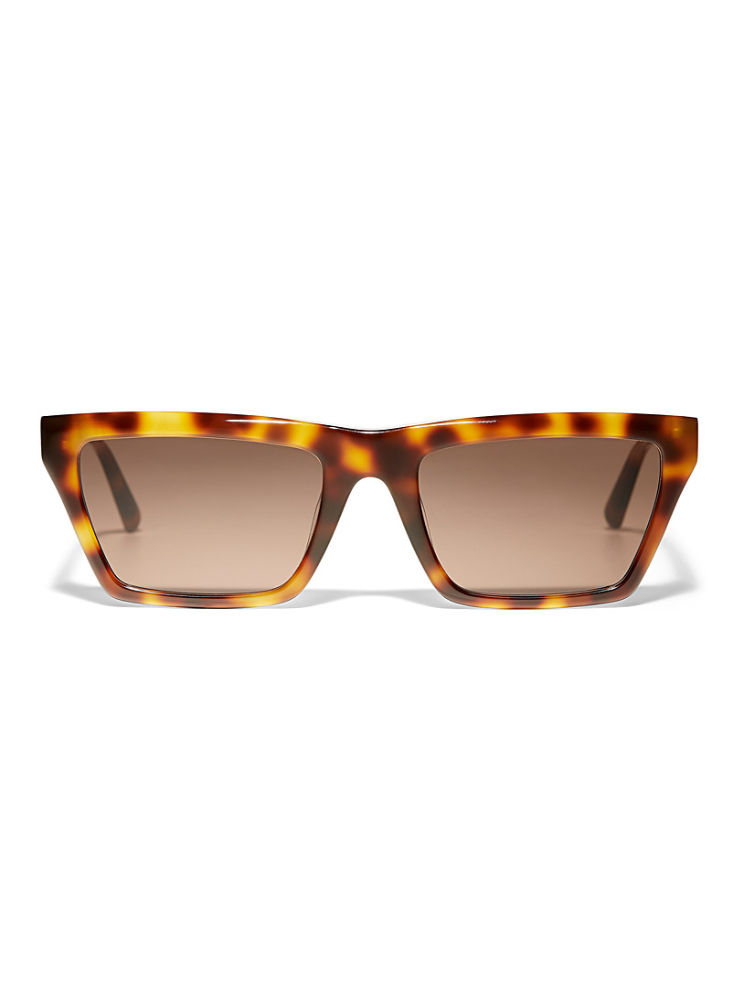 MessyWeekend: Les lunettes de soleil rectangulaires New Corey Brun pâle-taupe pour femme