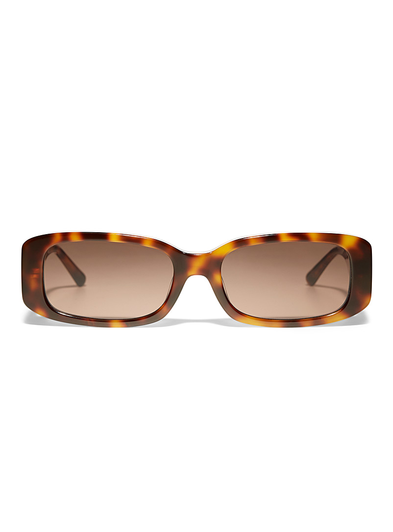 MessyWeekend: Les lunettes de soleil rectangulaires Roxie Brun pâle-taupe pour femme