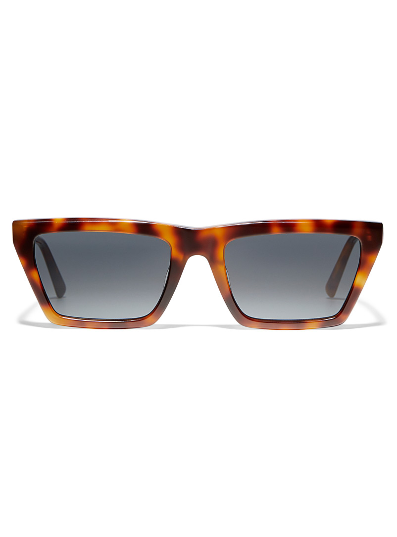 MessyWeekend: Les lunettes de soleil rectangulaires Corey Brun pâle-taupe pour femme