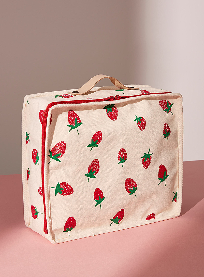 La fée raille Bright Red Large strawberry suitcase