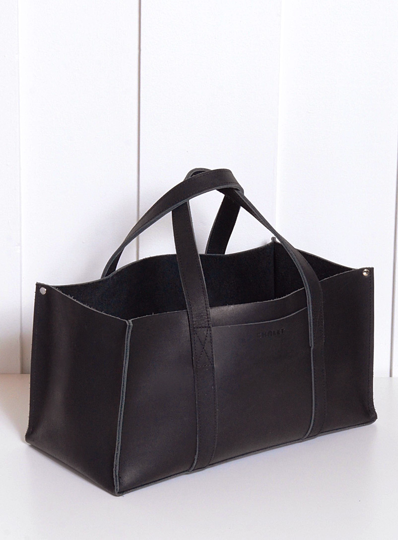 Atelier Chalet Black Leather utility box bag