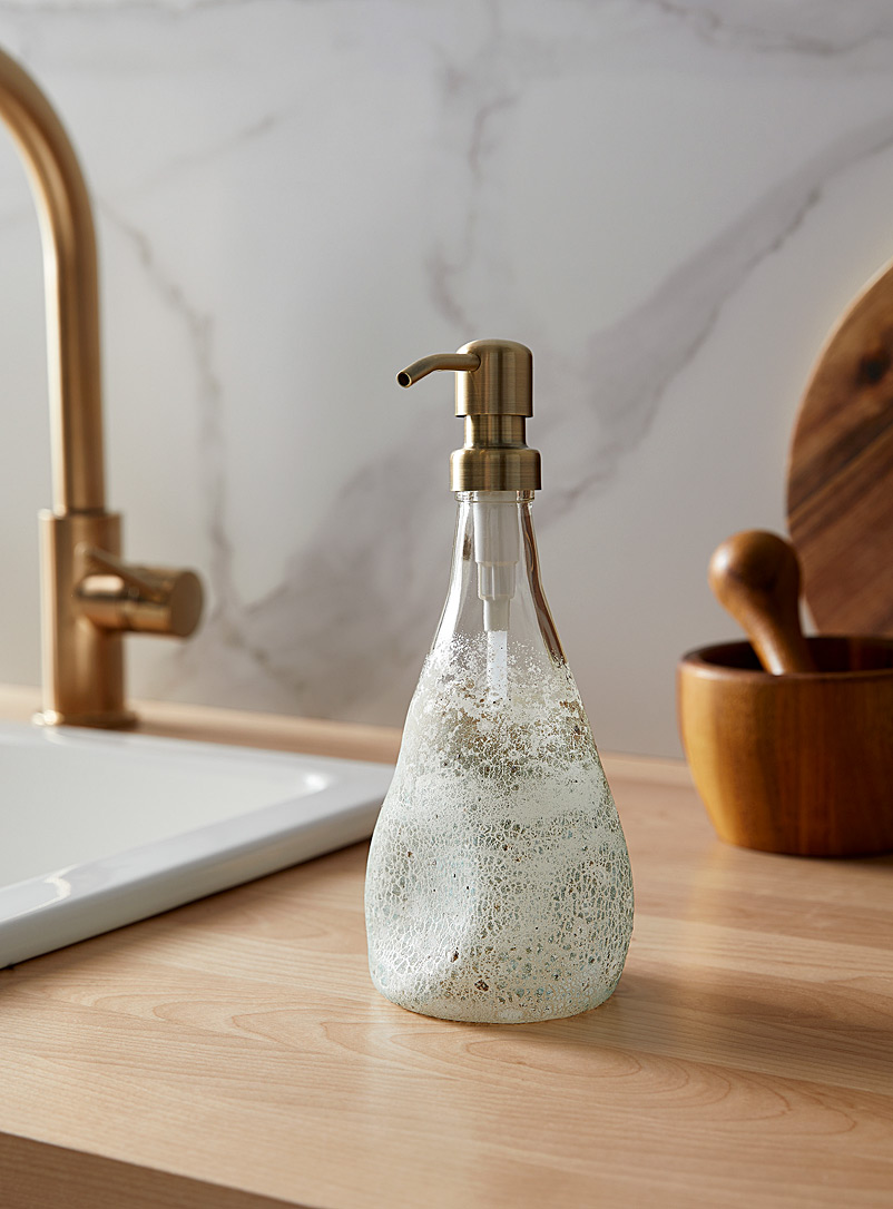 Boutiverre: La pompe à savon en verre soufflé recyclé Assorti