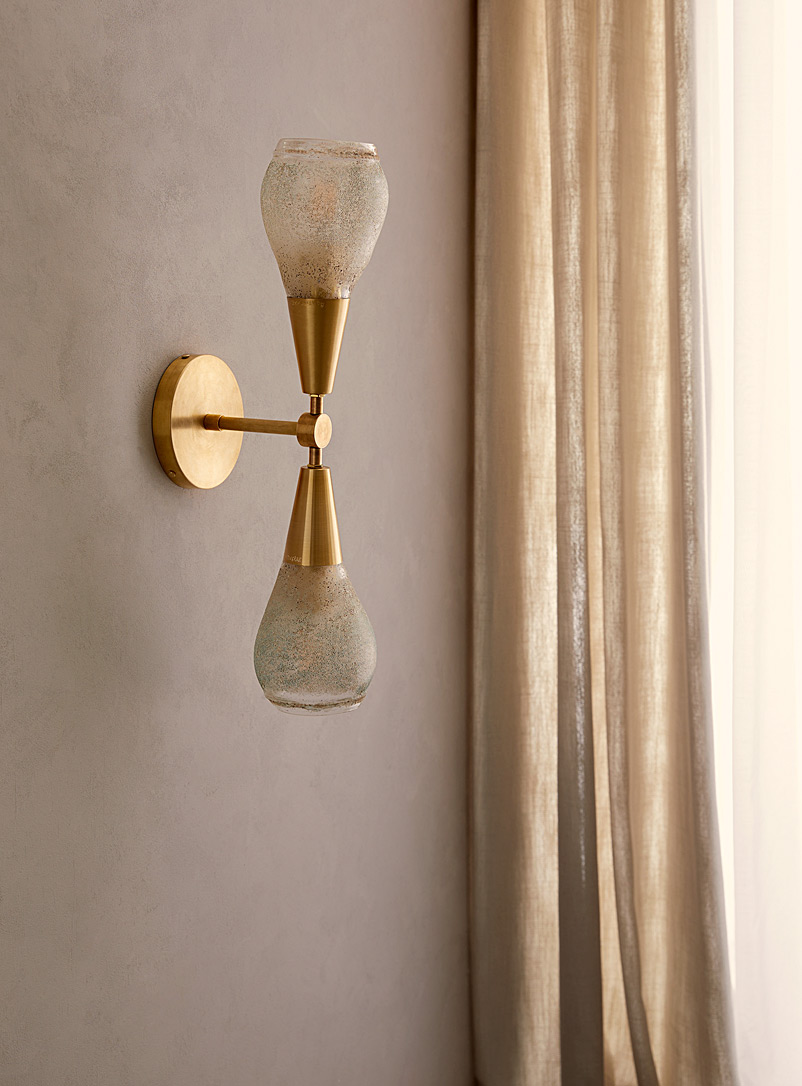 Boutiverre Assorted Ash grey recycled blown glass double wall sconce