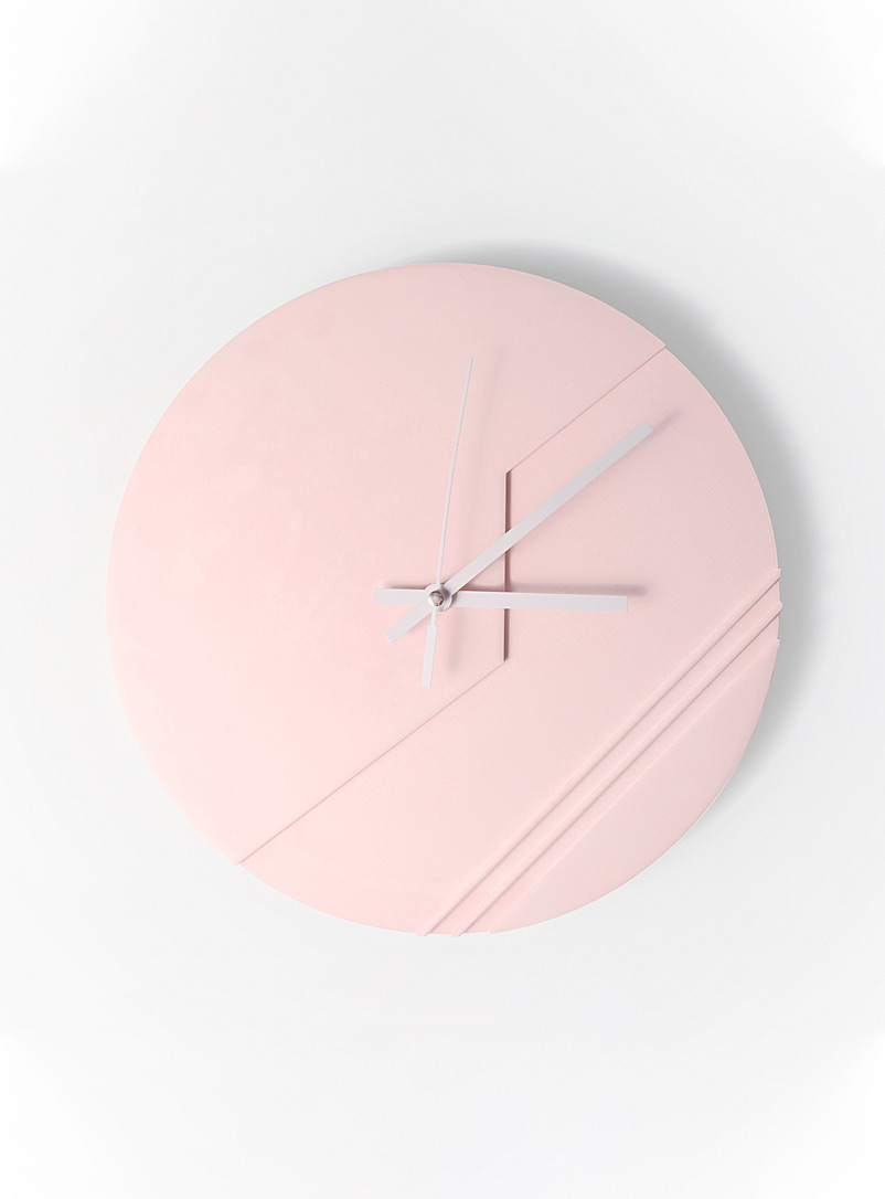 Collage Studio Pink Raw circle clock