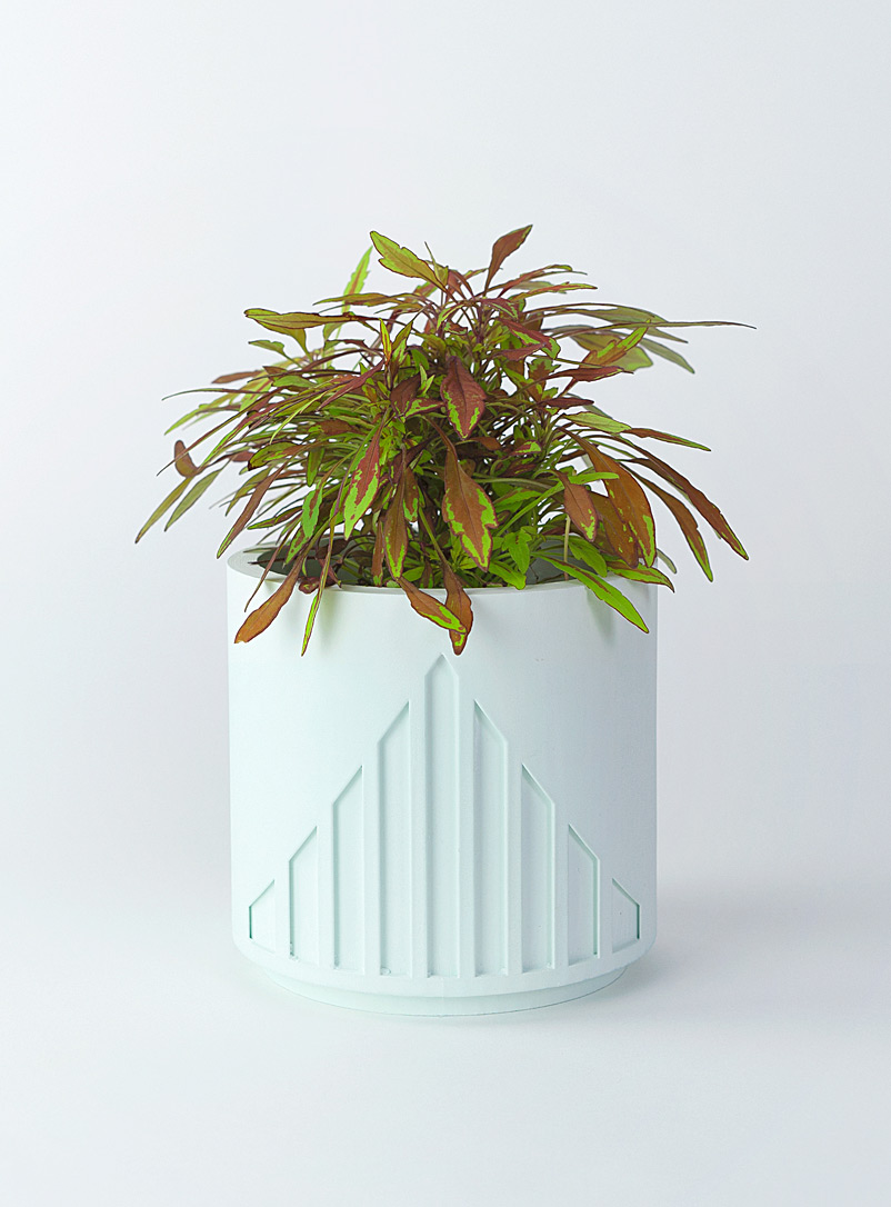 Collage Studio Green Raw lines planter 4.5-in opening