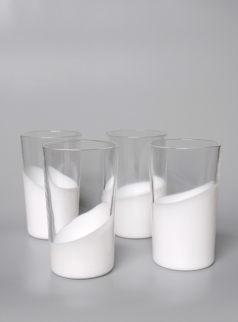 Bukurah White White palette glasses Set of 4