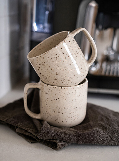 Speckled stoneware mug